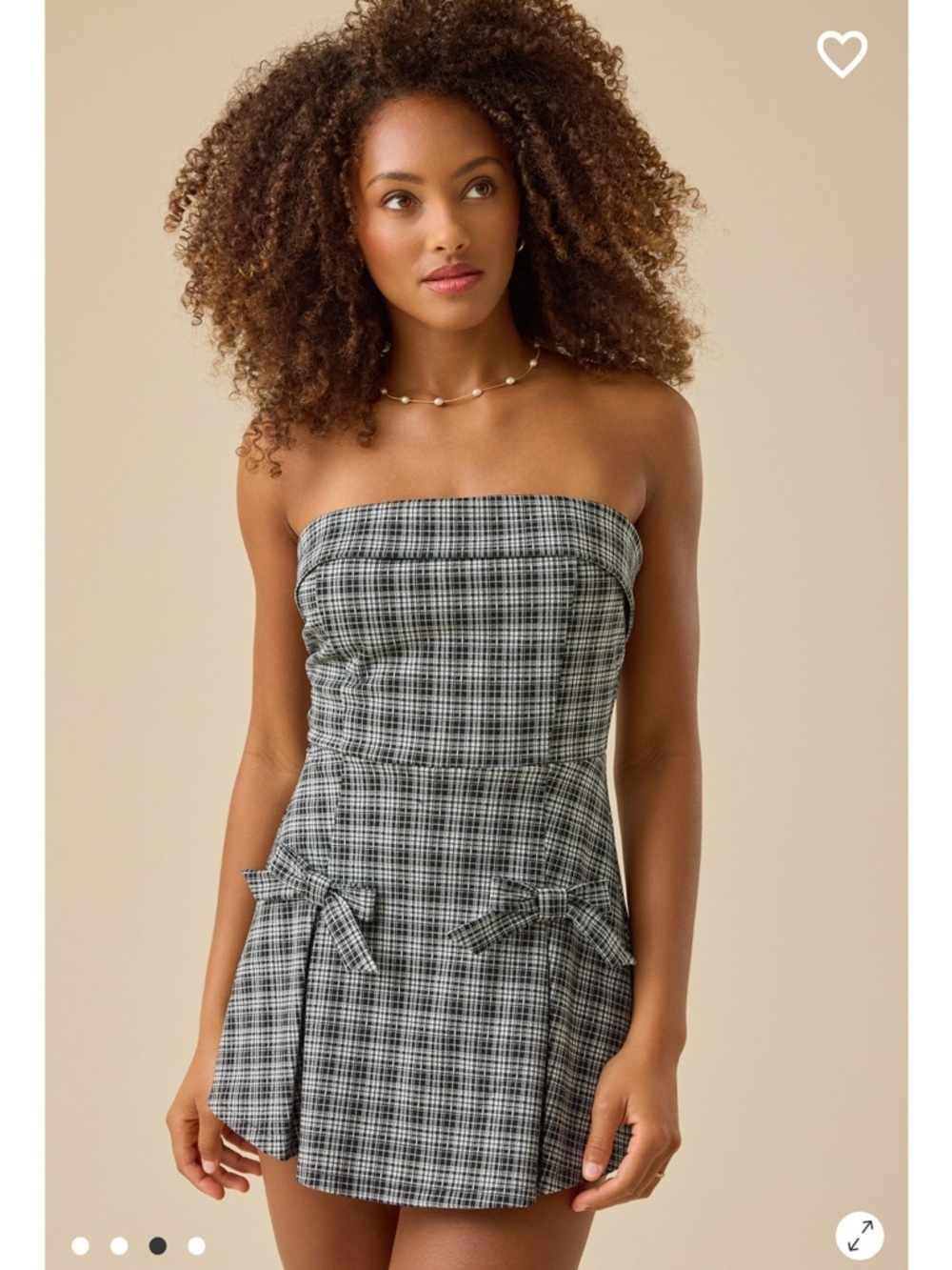 Arebella Strapless Plaid Romper new with tags Altar’d State